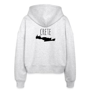 crete - Stanley/Stella Boxy Women’s Organic Zip Hoodie Ida - heather white - Back - AI Model Female 172 dark (172cm)