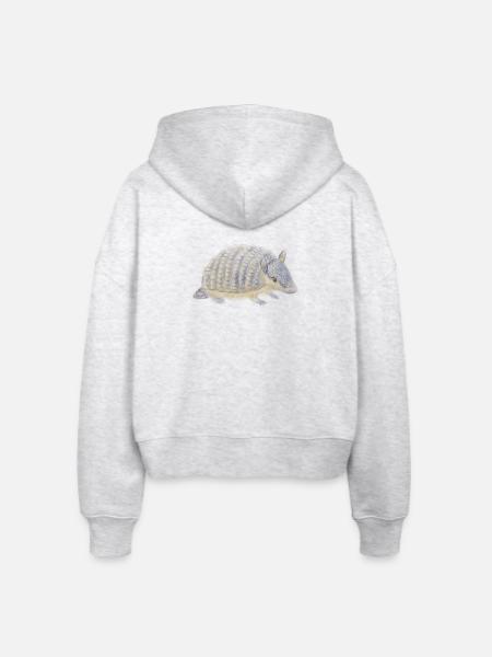 Gürteltier - Stanley/Stella Boxy Frauen Bio Zip Hoodie Ida - Weiß meliert