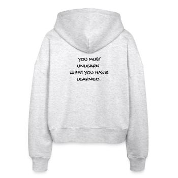 Cinema - Quotes - Film - Citations - Zitat - Humor - Stanley/Stella Boxy Women’s Organic Zip Hoodie Ida - heather white - Back - AI Model Female 172 dark (172cm)