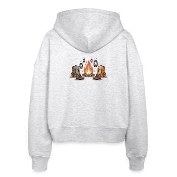 Campfire Night Gear - Stanley/Stella Boxy Women’s Organic Zip Hoodie Ida - heather white - Back - AI Model Female 172 dark (172cm)