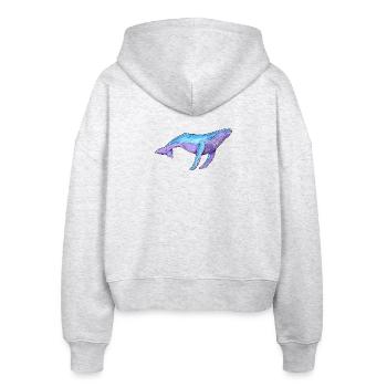 Humpback Whale Watercolor - Stanley/Stella Boxy Women’s Organic Zip Hoodie Ida - heather white - Back - AI Model Female 172 dark (172cm)