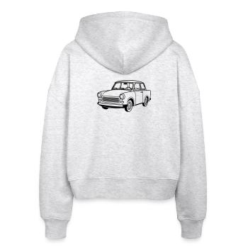 Trabi 601 Coupé - Stanley/Stella Boxy Frauen Bio Zip Hoodie Ida - Weiß meliert - Hinten - AI Model Female 172 dark (172cm)