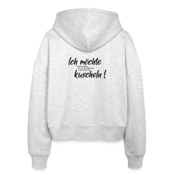 Ich moechte kuscheln - Stanley/Stella Boxy Frauen Bio Zip Hoodie Ida - Weiß meliert - Hinten - AI Model Female 172 dark (172cm)