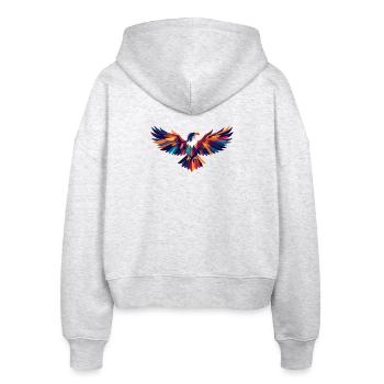 Bunter Adler abstrakter Feuervogel Flügel Kunst - Stanley/Stella Boxy Frauen Bio Zip Hoodie Ida - Weiß meliert - Hinten - AI Model Female 172 dark (172cm)