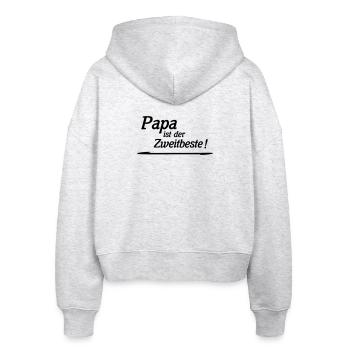 Papa est le deuxième meilleur - Veste à capuche bio Ida Stanley/Stella Femme - blanc chiné - Dos - AI Model Female 172 dark (172cm)