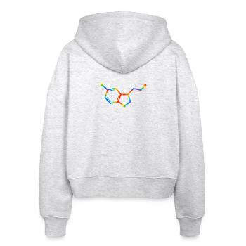 Regenbogenmolekülgeometrie – Seratonin - Stanley/Stella Boxy Frauen Bio Zip Hoodie Ida - Weiß meliert - Hinten - AI Model Female 172 dark (172cm)