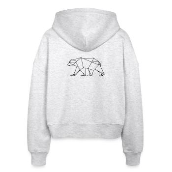 Polar Bär Polygon Eisbär Symbol - Stanley/Stella Boxy Frauen Bio Zip Hoodie Ida - Weiß meliert - Hinten - AI Model Female 172 dark (172cm)