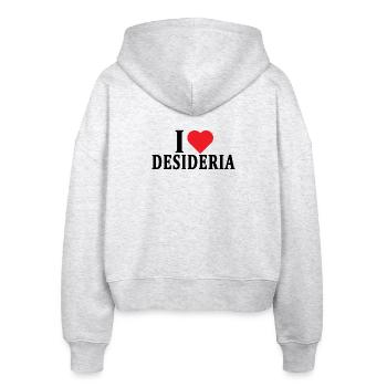 T-Shirt Ich liebe Desideria T-Shirt Geschenkidee - Stanley/Stella Boxy Frauen Bio Zip Hoodie Ida - Weiß meliert - Hinten - AI Model Female 172 dark (172cm)