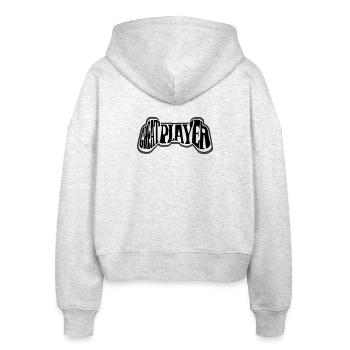 Großartiger Spieler - Stanley/Stella Boxy Frauen Bio Zip Hoodie Ida - Weiß meliert - Hinten - AI Model Female 172 dark (172cm)