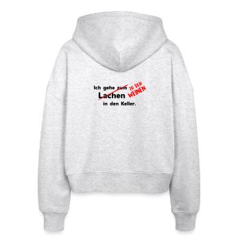 In den Keller - Stanley/Stella Boxy Frauen Bio Zip Hoodie Ida - Weiß meliert - Hinten - AI Model Female 172 dark (172cm)