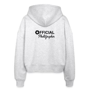 Photographer - Stanley/Stella Boxy Frauen Bio Zip Hoodie Ida - Weiß meliert - Hinten - AI Model Female 172 dark (172cm)