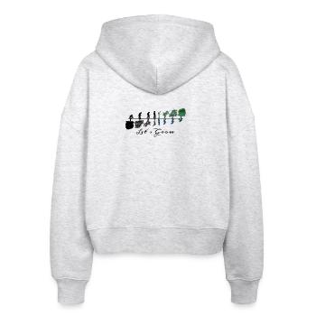Lassen Sie uns wachsen - Stanley/Stella Boxy Frauen Bio Zip Hoodie Ida - Weiß meliert - Hinten - AI Model Female 172 dark (172cm)