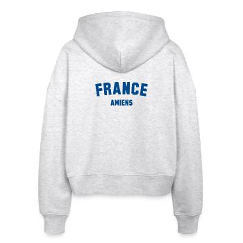 AMIENS France Frankreich - Stanley/Stella Boxy Women’s Organic Zip Hoodie Ida - heather white - Back - AI Model Female 172 dark (172cm)