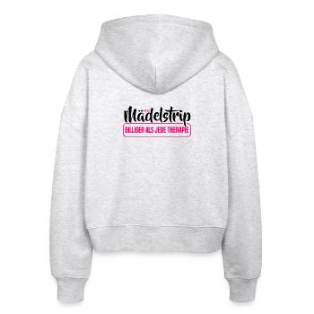Girls Trip 2026 Mädelstour Mädlstrip Mädelstrip - Stanley/Stella Boxy Frauen Bio Zip Hoodie Ida - Weiß meliert - Hinten - AI Model Female 172 dark (172cm)