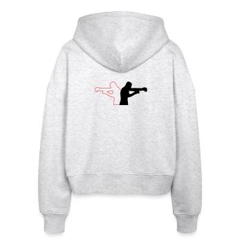 boxing - Stanley/Stella Boxy Women’s Organic Zip Hoodie Ida - heather white - Back - AI Model Female 172 dark (172cm)