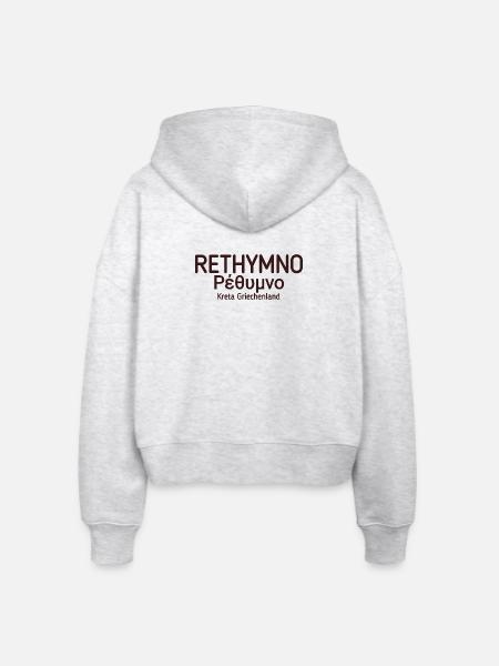 Kreta Rethymno - Stanley/Stella Boxy Frauen Bio Zip Hoodie Ida - Weiß meliert