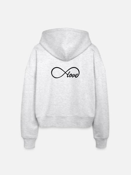 Love Infinity Swag - Stanley/Stella Boxy Frauen Bio Zip Hoodie Ida - Weiß meliert