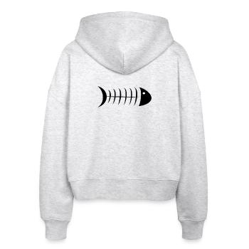 PAPA. OPA. VATERTAG. GELIEBTE. MEISTER - Stanley/Stella Boxy Frauen Bio Zip Hoodie Ida - Weiß meliert - Hinten - AI Model Female 172 dark (172cm)