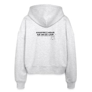Available from 08:00 a.m. - Stanley/Stella Boxy Women’s Organic Zip Hoodie Ida - heather white - Back - AI Model Female 172 dark (172cm)