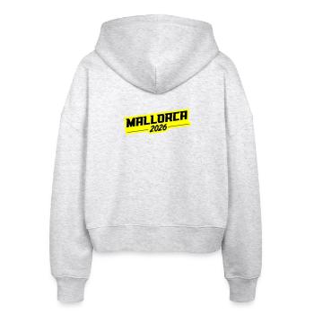 Mallorca 2026 - Stanley/Stella Boxy Frauen Bio Zip Hoodie Ida - Weiß meliert - Hinten - AI Model Female 172 dark (172cm)