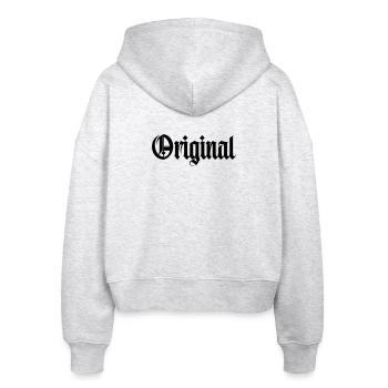Original - Stanley/Stella Boxy Frauen Bio Zip Hoodie Ida - Weiß meliert - Hinten - AI Model Female 172 dark (172cm)