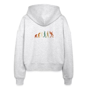Evolution Music Rock Bassgitarrist Gitarre - Stanley/Stella Boxy Frauen Bio Zip Hoodie Ida - Weiß meliert - Hinten - AI Model Female 172 dark (172cm)