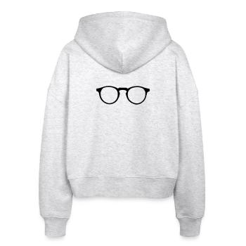 Lunettes - Veste à capuche bio Ida Stanley/Stella Femme - blanc chiné - Dos - AI Model Female 172 dark (172cm)