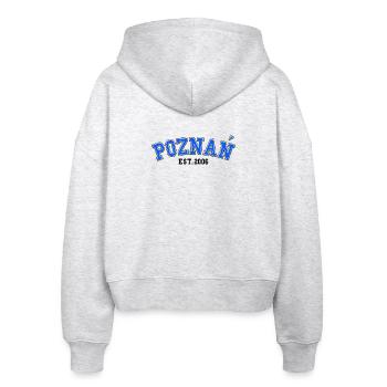 Poznań gegründet 2006 - Stanley/Stella Boxy Frauen Bio Zip Hoodie Ida - Weiß meliert - Hinten - AI Model Female 172 dark (172cm)
