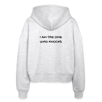 Cinema - Quotes - Film - Citations - Zitat - Humor - Stanley/Stella Boxy Women’s Organic Zip Hoodie Ida - heather white - Back - AI Model Female 172 dark (172cm)
