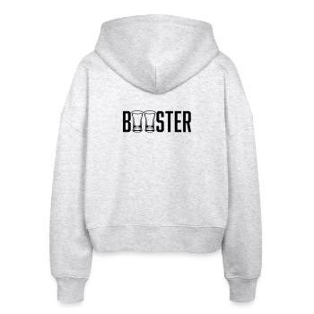Schnaps Booster - Stanley/Stella Boxy Frauen Bio Zip Hoodie Ida - Weiß meliert - Hinten - AI Model Female 172 dark (172cm)