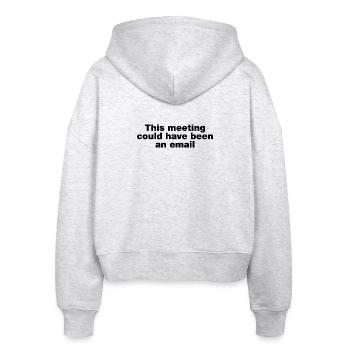 Dieses Treffen hätte eine E-Mail sein können - Stanley/Stella Boxy Frauen Bio Zip Hoodie Ida - Weiß meliert - Hinten - AI Model Female 172 dark (172cm)