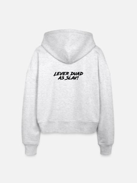 Lever duad as Slav! - Stanley/Stella Boxy Frauen Bio Zip Hoodie Ida - Weiß meliert