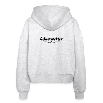 Schietwetter Hoodies - T-Shirts Moin - Stanley/Stella Boxy Frauen Bio Zip Hoodie Ida - Weiß meliert - Hinten - AI Model Female 172 dark (172cm)