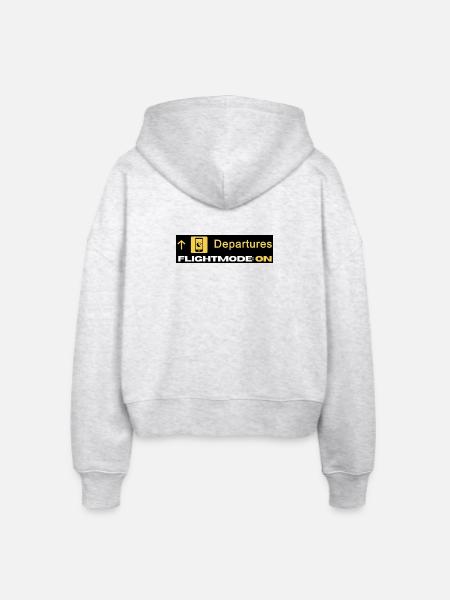Departures Flightmode On - Flugmodus - Chillen - Stanley/Stella Boxy Frauen Bio Zip Hoodie Ida - Weiß meliert