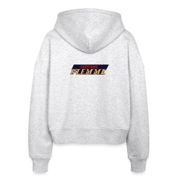Fauler Kapitän - Stanley/Stella Boxy Frauen Bio Zip Hoodie Ida - Weiß meliert - Hinten - AI Model Female 172 dark (172cm)
