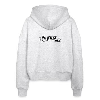 Team Banderole - Stanley/Stella Boxy Women’s Organic Zip Hoodie Ida - heather white - Back - AI Model Female 172 dark (172cm)