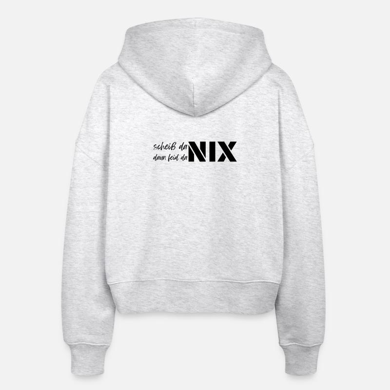 Scheiß da nix daun feid da nix, devise dialectale - Veste à capuche bio Ida Stanley/Stella Femme - blanc chiné