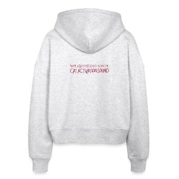 catactivation - Stanley/Stella Boxy Frauen Bio Zip Hoodie Ida - Weiß meliert - Hinten - AI Model Female 172 dark (172cm)