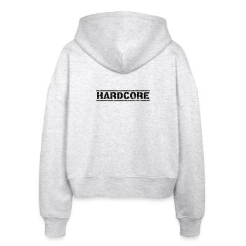 Hardcore - Stanley/Stella Boxy Frauen Bio Zip Hoodie Ida - Weiß meliert - Hinten - AI Model Female 172 dark (172cm)