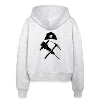 Spitzhacke und Krikhamer - Stanley/Stella Boxy Frauen Bio Zip Hoodie Ida - Weiß meliert - Hinten - AI Model Female 172 dark (172cm)