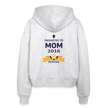 Beförderung zur Mutter 2016 - Stanley/Stella Boxy Frauen Bio Zip Hoodie Ida - Weiß meliert - Hinten - AI Model Female 172 dark (172cm)