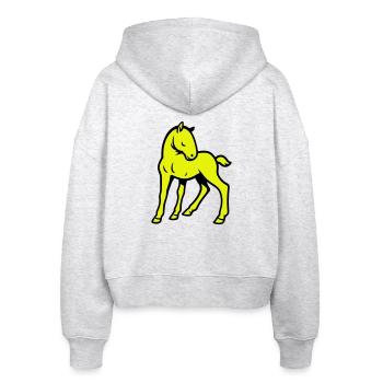 Cute Horse - Stanley/Stella Boxy Frauen Bio Zip Hoodie Ida - Weiß meliert - Hinten - AI Model Female 172 dark (172cm)