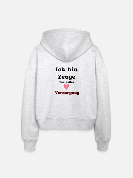 Herz und Versorgung Motiv - Stanley/Stella Boxy Frauen Bio Zip Hoodie Ida - Weiß meliert