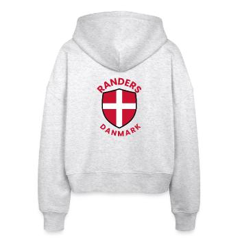 Flagge des Randers-Dänemarks Schildes - Stanley/Stella Boxy Frauen Bio Zip Hoodie Ida - Weiß meliert - Hinten - AI Model Female 172 dark (172cm)