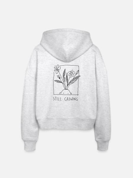 Still Growing - Stanley/Stella Boxy Frauen Bio Zip Hoodie Ida - Weiß meliert