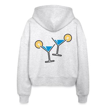 2 Cocktailgläser / Cocktail / Martini + (Hellblau) - Stanley/Stella Boxy Frauen Bio Zip Hoodie Ida - Weiß meliert - Hinten - AI Model Female 172 dark (172cm)
