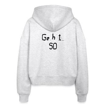Geht So - Stanley/Stella Boxy Frauen Bio Zip Hoodie Ida - Weiß meliert - Hinten - AI Model Female 172 dark (172cm)