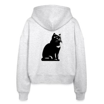 Chat British Shorthair - Veste à capuche bio Ida Stanley/Stella Femme - blanc chiné - Dos - AI Model Female 172 dark (172cm)