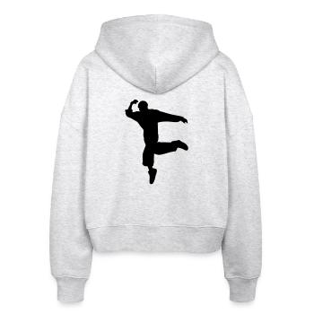 Silhouette B-Boy – Mouvement de breakdance - Veste à capuche bio Ida Stanley/Stella Femme - blanc chiné - Dos - AI Model Female 172 dark (172cm)