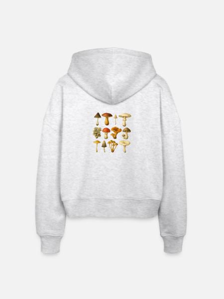 Champignons - Champignons - Champignons - Stanley/Stella Boxy Frauen Bio Zip Hoodie Ida - Weiß meliert